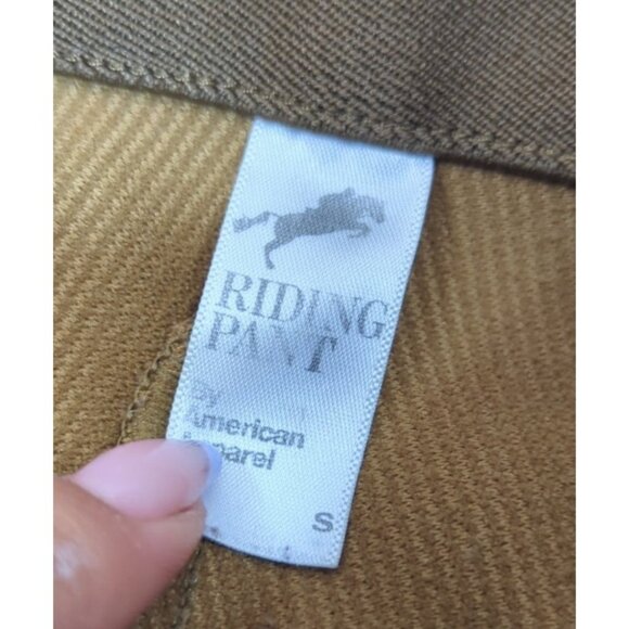 American Apparel Women's Classic Riding Pant Camel Ribbed High Waist SMALL - Picture 3 of 6